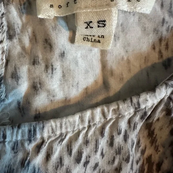 SOFT JOIE Blue "Arryn B" Ruffled Mini Snakeskin Print 3/4 Sleeve Dress - Picture 4 of 5